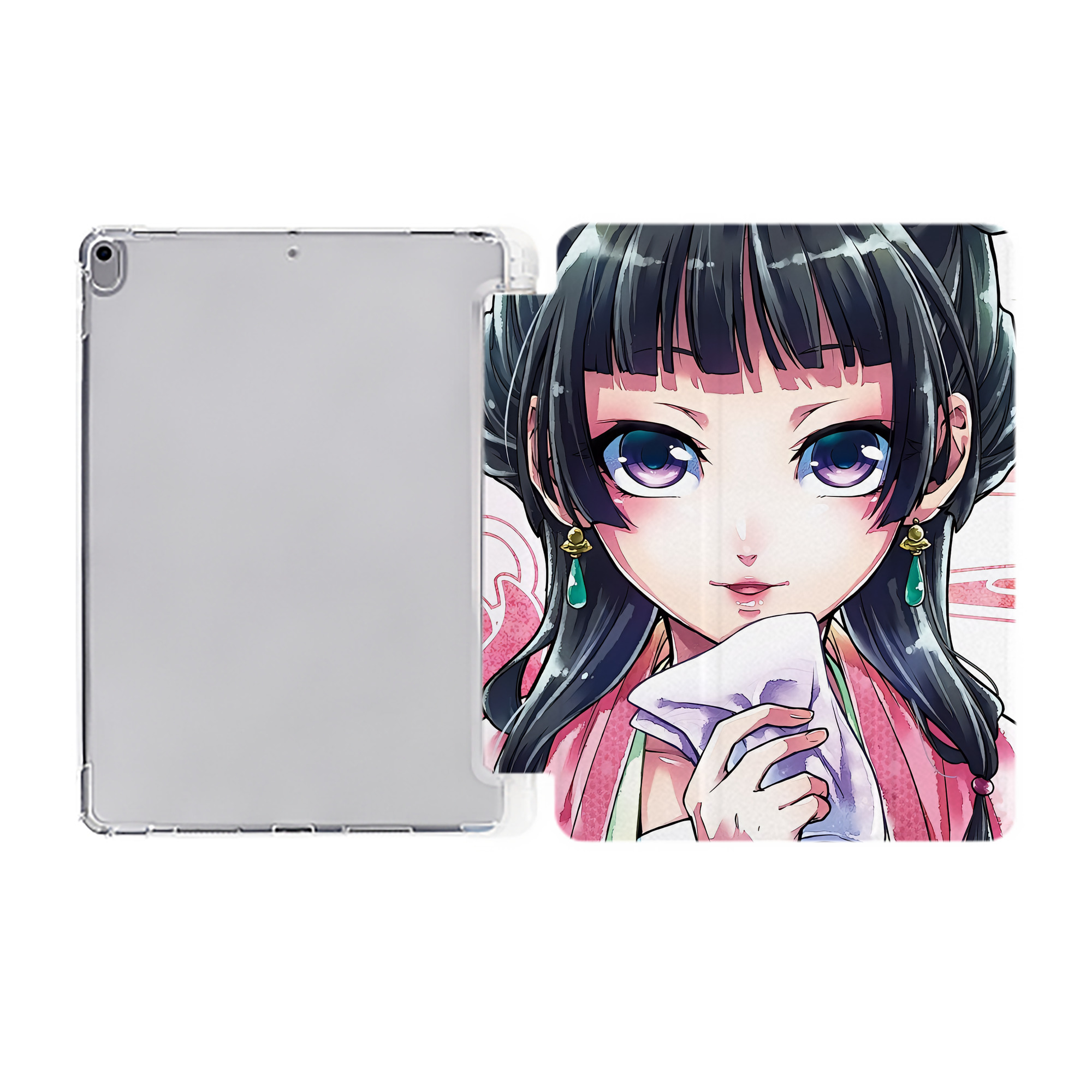 （画像用） 薬屋のひとりごと The Apothecary Diaries IPad ケース ペン収納付き 三つ折りスタンド PUレザー×シリコン 対応機種9.5/10.5/10.9インチ